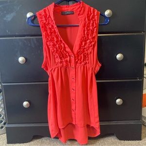 HeartSoul no-sleeve red blouse. Size XL